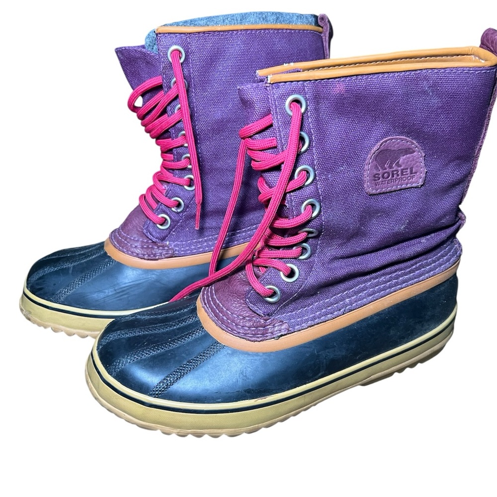 Sorel 1964 Purple Waterproof Boots Size 8